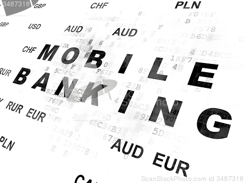 Image of Banking concept: Mobile Banking on Digital background