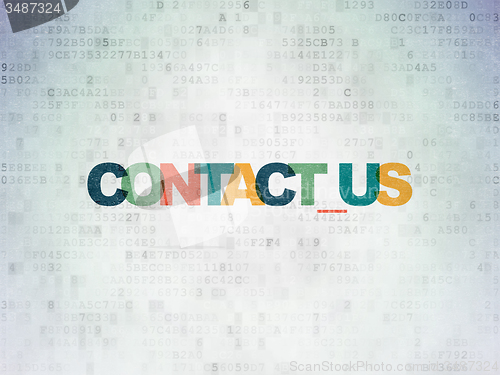 Image of Finance concept: Contact us on Digital Paper background