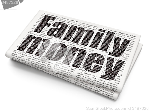 Image of Banking concept: Family Money on Newspaper background
