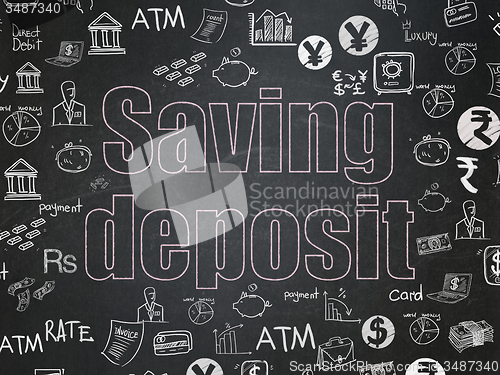 Image of Banking concept: Saving Deposit on School Board background