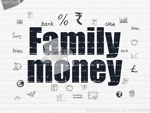 Image of Money concept: Family Money on wall background