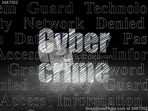 Image of Privacy concept: Cyber Crime in grunge dark room