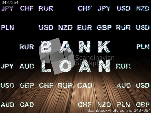 Image of Currency concept: Bank Loan in grunge dark room