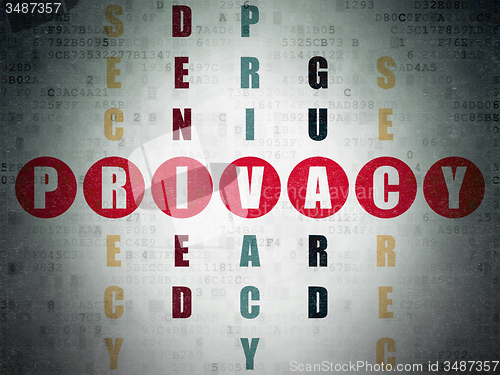 Image of Safety concept: word Privacy in solving Crossword Puzzle