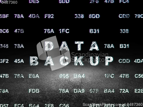 Image of Data concept: Data Backup in grunge dark room