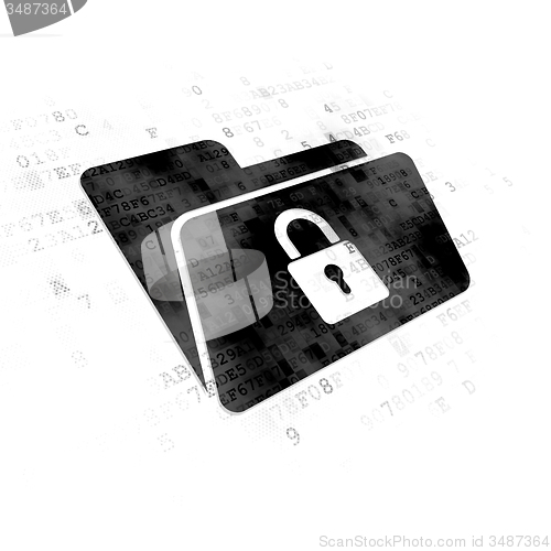 Image of Finance concept: Folder With Lock on Digital background
