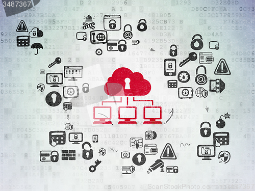Image of Privacy concept: Cloud Network on Digital Paper background