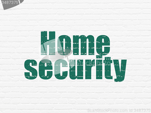 Image of Privacy concept: Home Security on wall background