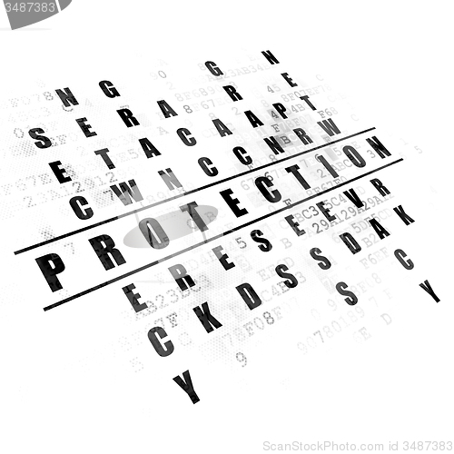 Image of Protection concept: word Protection in solving Crossword Puzzle