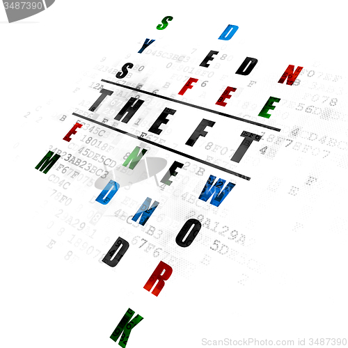 Image of Protection concept: word Theft in solving Crossword Puzzle