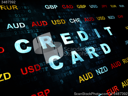 Image of Currency concept: Credit Card on Digital background