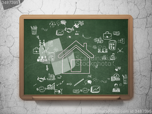 Image of Business concept: Home on School Board background