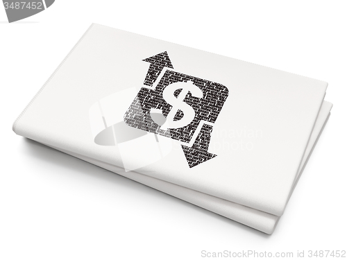 Image of Finance concept: Finance on Blank Newspaper background