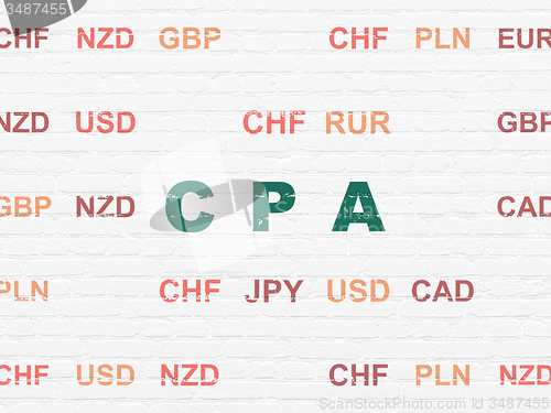 Image of Business concept: CPA on wall background