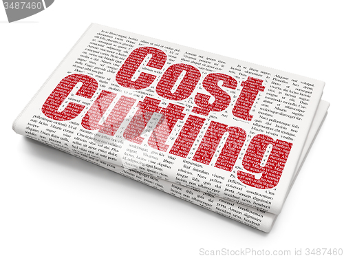 Image of Finance concept: Cost Cutting on Newspaper background