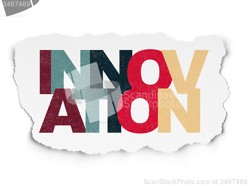 Image of Finance concept: Innovation on Torn Paper background