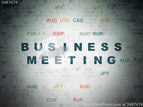 Image of Finance concept: Business Meeting on Digital Paper background