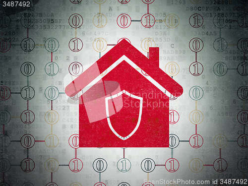 Image of Finance concept: Home on Digital Paper background