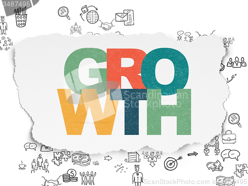 Image of Finance concept: Growth on Torn Paper background