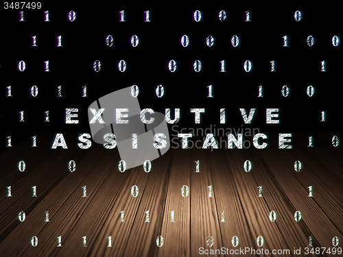 Image of Finance concept: Executive Assistance in grunge dark room