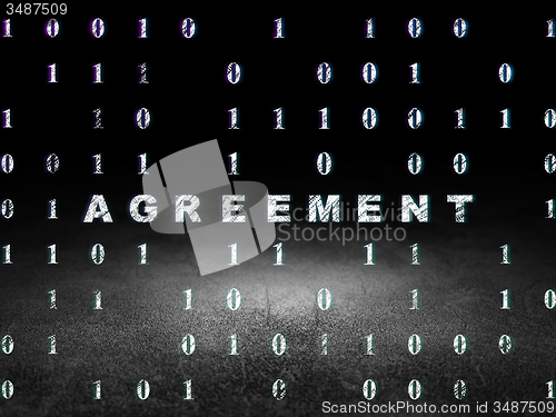 Image of Finance concept: Agreement in grunge dark room