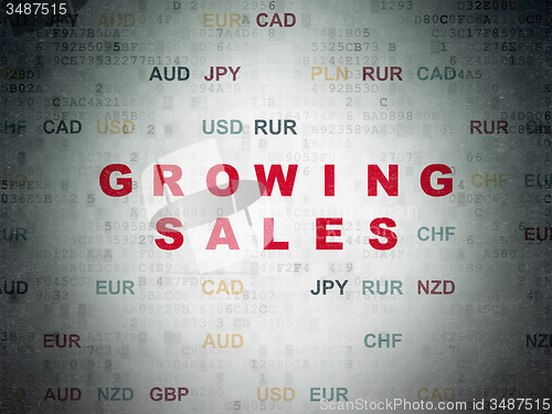 Image of Finance concept: Growing Sales on Digital Paper background