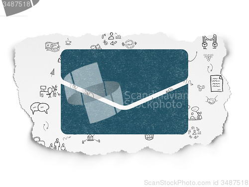 Image of Finance concept: Email on Torn Paper background
