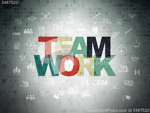 Image of Business concept: Teamwork on Digital Paper background