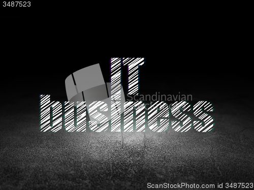 Image of Finance concept: IT Business in grunge dark room