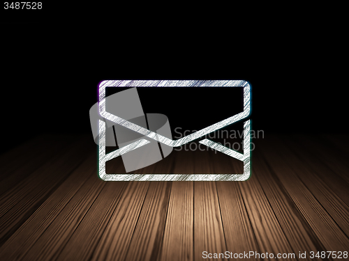 Image of Finance concept: Email in grunge dark room