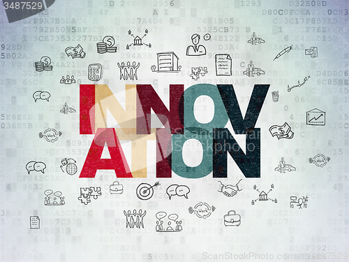 Image of Finance concept: Innovation on Digital Paper background