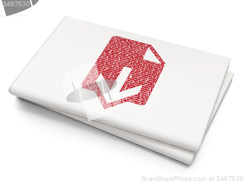 Image of Web development concept: Download on Blank Newspaper background