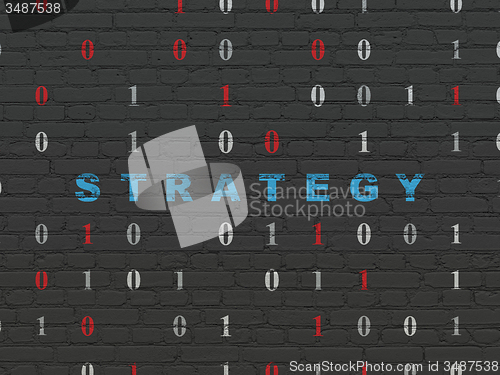 Image of Finance concept: Strategy on wall background