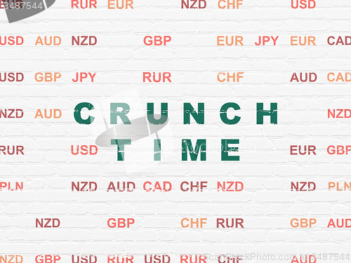 Image of Finance concept: Crunch Time on wall background