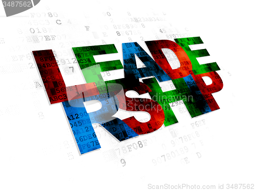 Image of Finance concept: Leadership on Digital background