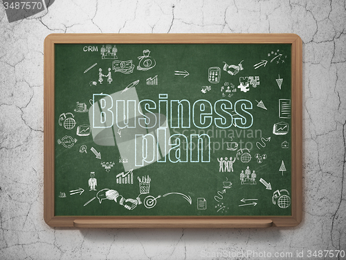 Image of Finance concept: Business Plan on School Board background