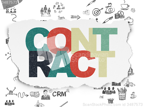 Image of Business concept: Contract on Torn Paper background