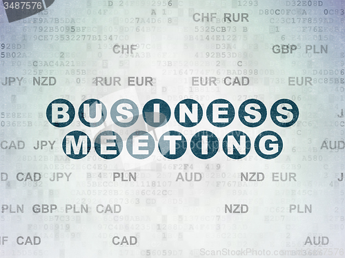 Image of Finance concept: Business Meeting on Digital Paper background