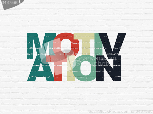 Image of Finance concept: Motivation on wall background