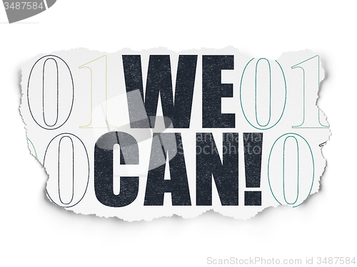 Image of Business concept: We Can! on Torn Paper background