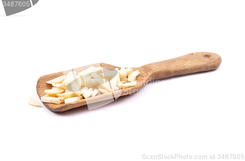 Image of Almond slivers on shovel