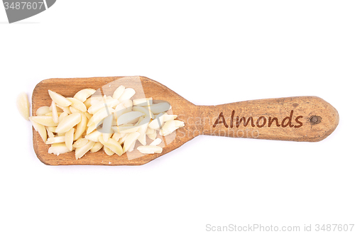 Image of Almond slivers on shovel
