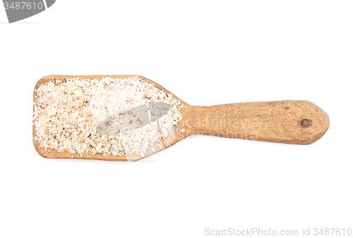 Image of Hazelnuts powdered on shovel