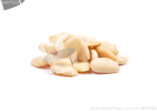 Image of Blanched almonds on white