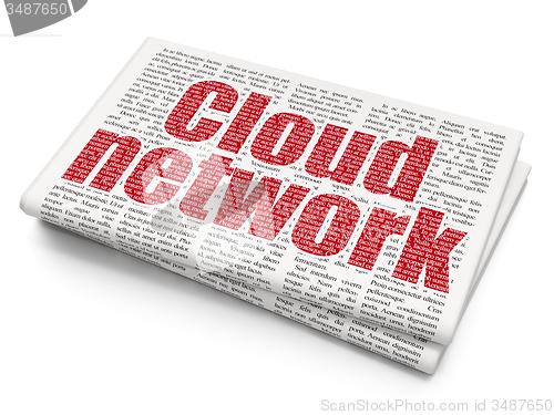 Image of Cloud computing concept: Cloud Network on Newspaper background