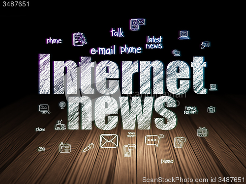 Image of News concept: Internet News in grunge dark room