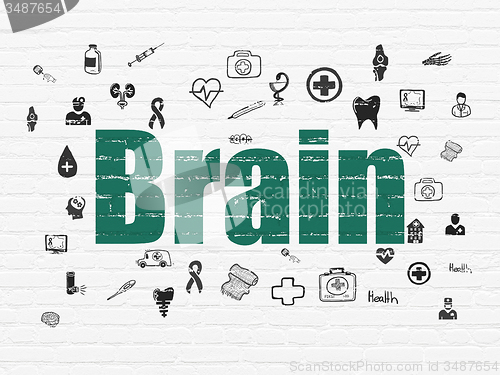 Image of Health concept: Brain on wall background