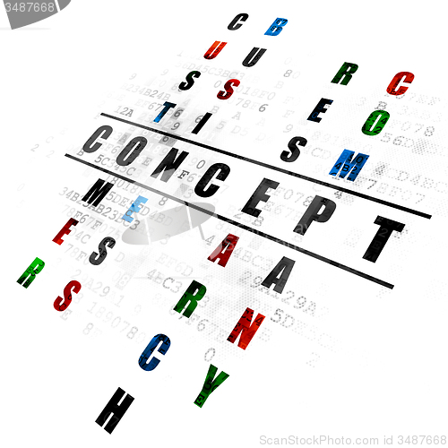 Image of Advertising concept: word Concept in solving Crossword Puzzle