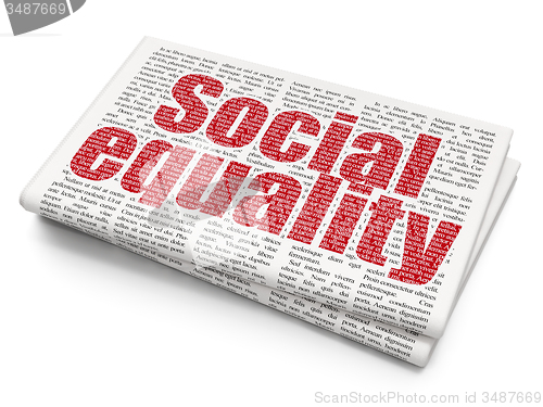 Image of Politics concept: Social Equality on Newspaper background
