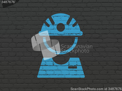 Image of Manufacuring concept: Factory Worker on wall background